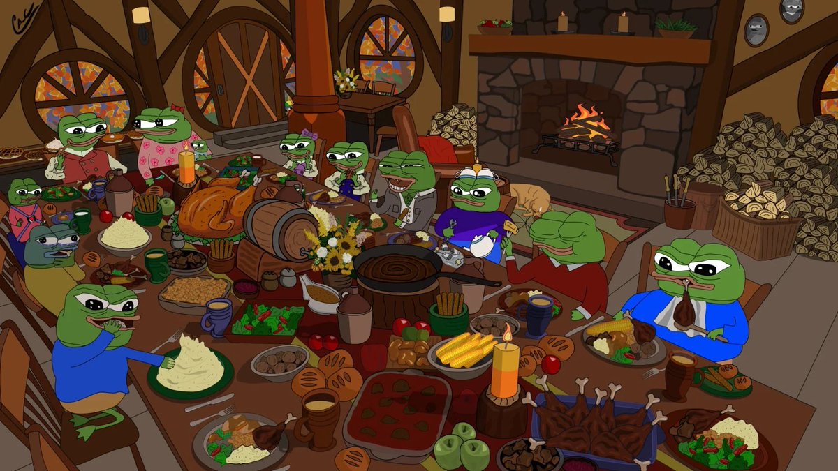 Frens sharing a feast